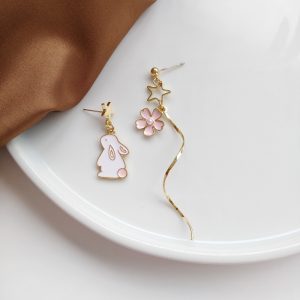 Cute Bunny Earrings Flower Star Earrings
