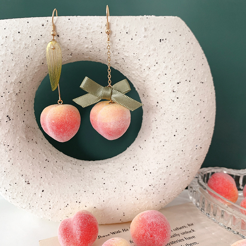 Sweet Peach Earrings Sweet Long Earrings Girl Earrings Earrings - Image 3