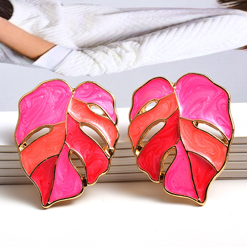 Fashion Leaf Dripping Metal Earrings - Image 5