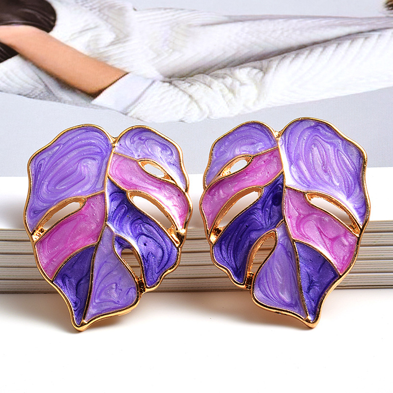 Fashion Leaf Dripping Metal Earrings - Image 9