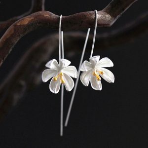 Argent Pur Golden Flower Lotus Earrings