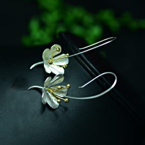 925 flower earrings