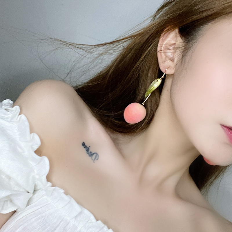 Sweet Peach Earrings Sweet Long Earrings Girl Earrings Earrings - Image 2