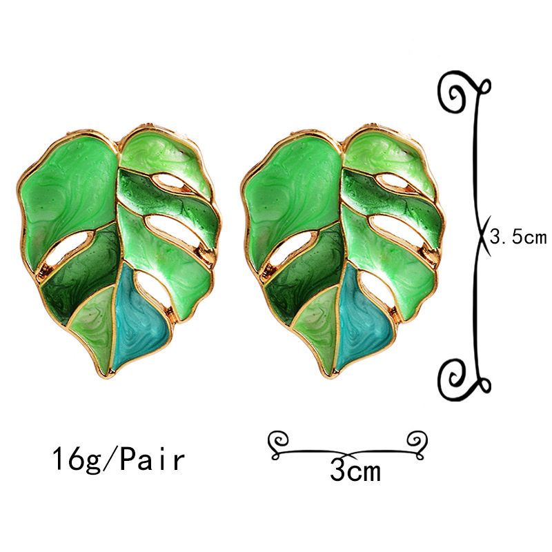 Fashion Leaf Dripping Metal Earrings - Image 2