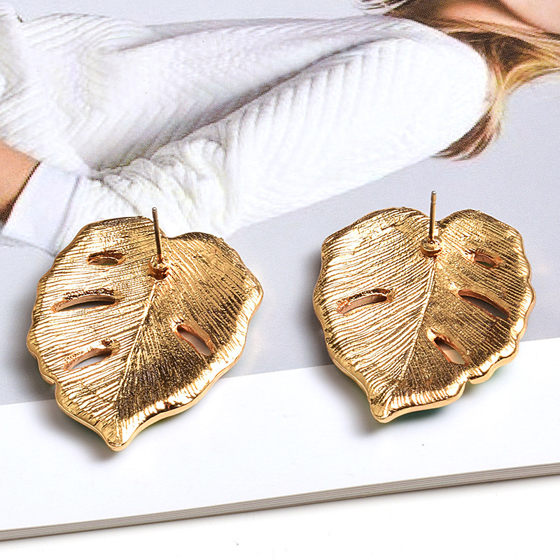 Fashion Leaf Dripping Metal Earrings - Image 7