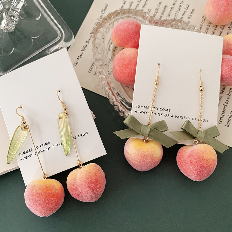 Sweet Peach Earrings Sweet Long Earrings Girl Earrings Earrings - Image 6