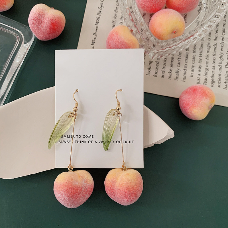 Sweet Peach Earrings Sweet Long Earrings Girl Earrings Earrings - Image 4
