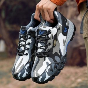 Camouflage Outdoor Hiking Mens Breathable Low-top Trekking Sneakers For Military Training