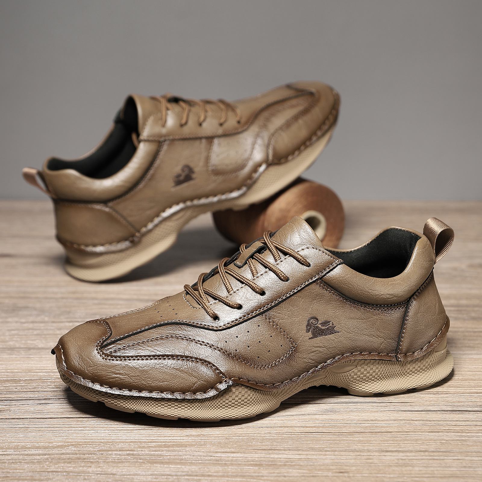 Men's Casual Flat Leather Shoes - Image 3