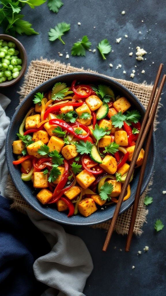 Rainbow Veggie Stir-Fry with Tofu